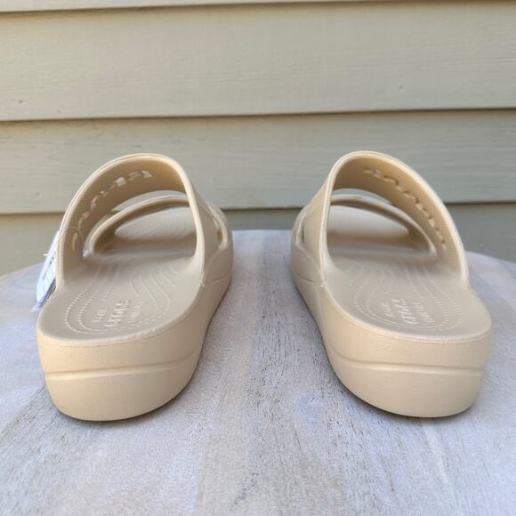 Crocs Baya Platform Womens Double Strap Slides Size 10 Chai Tan Beige Sandal New - Picture 9 of 13